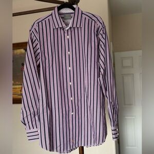 Thomas Dean Striped Button Down Shirt